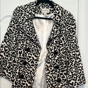 White House Black Market Black and White Trench Coat